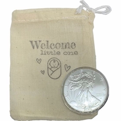 American Silver Eagle 2024 1 oz 999 Fine New Baby Gift new baby, baby gift, silver eagle, 2024, silver, coins, silver bullion, bars, precious metals, american eagles, maple leafs, engelhard, jm, johnson matthey